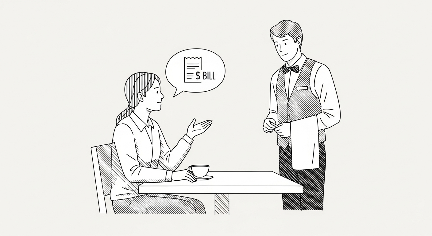 계산서 요청 및 확인 일러스트