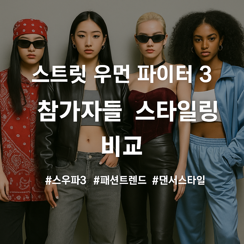 스트릿 우먼 파이터 3 참가자들의 스타일링 비교 (스우파3, 패션트렌드, 댄서스타일)