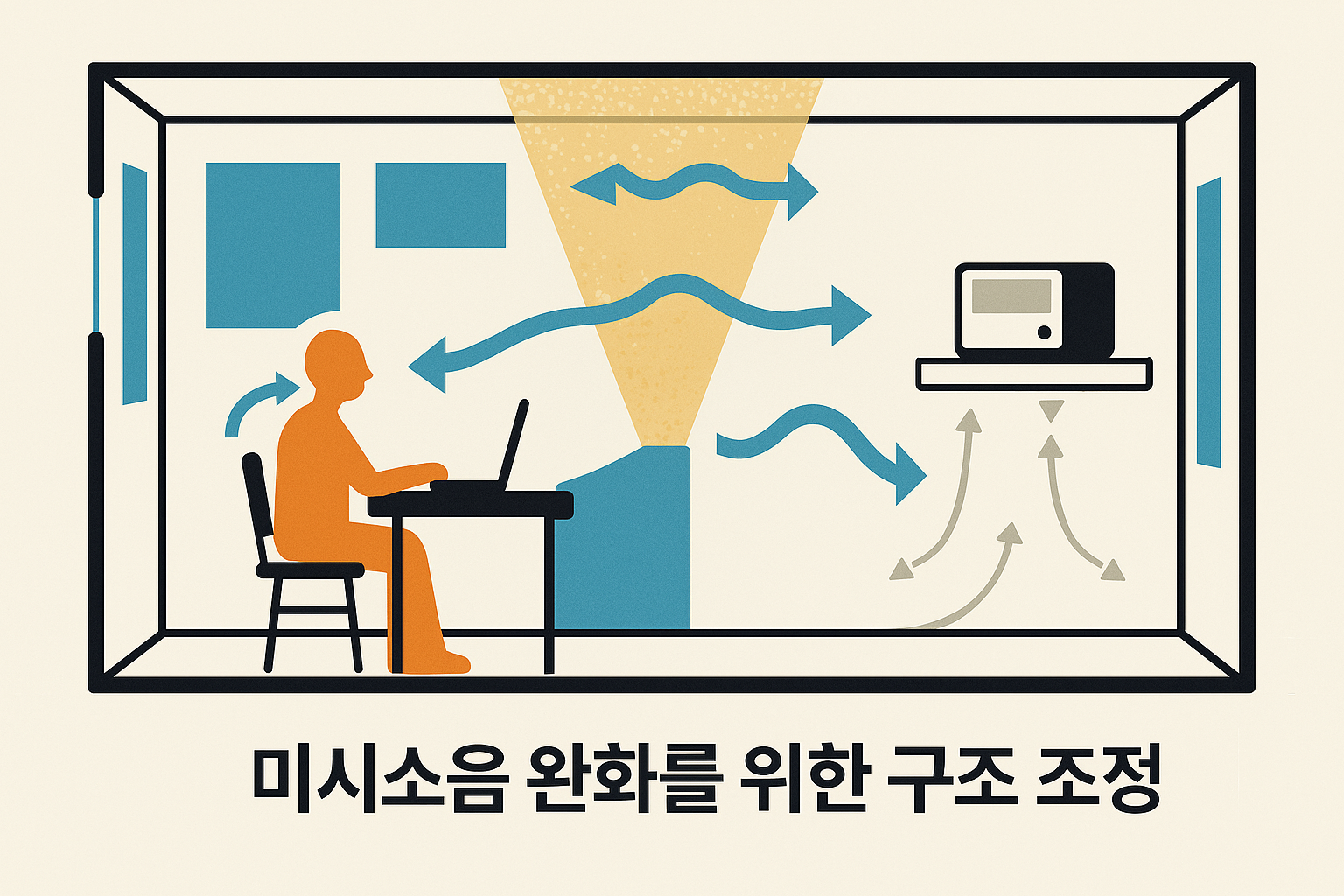 미시소음과 공간 구조가 맞물리는 지점을 시각화한 다이어그램