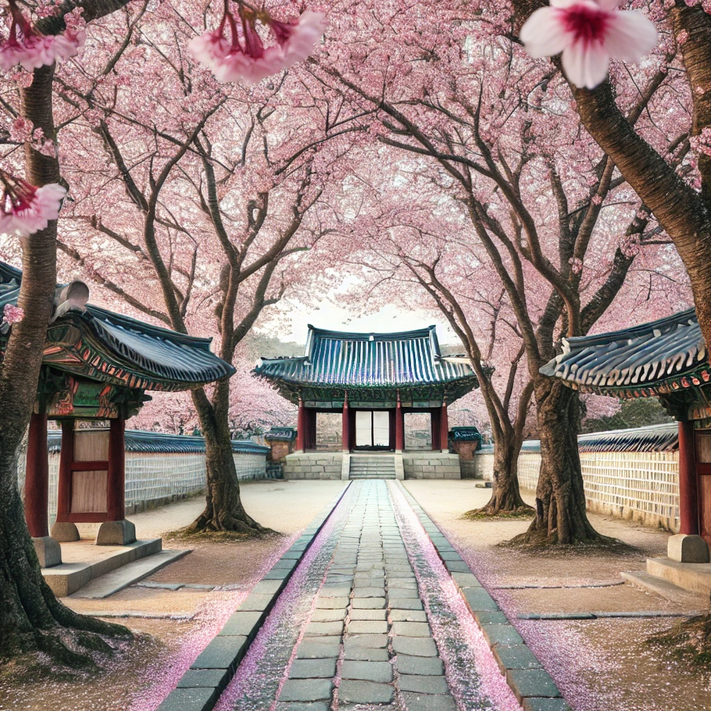 불국사 입구 벚꽃길