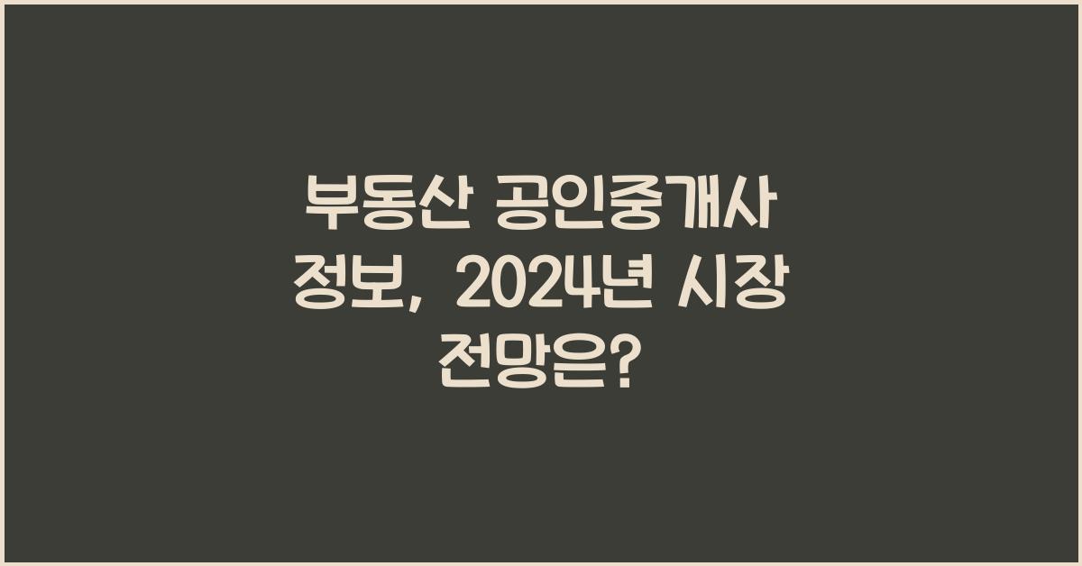 부동산 공인중개사 정보