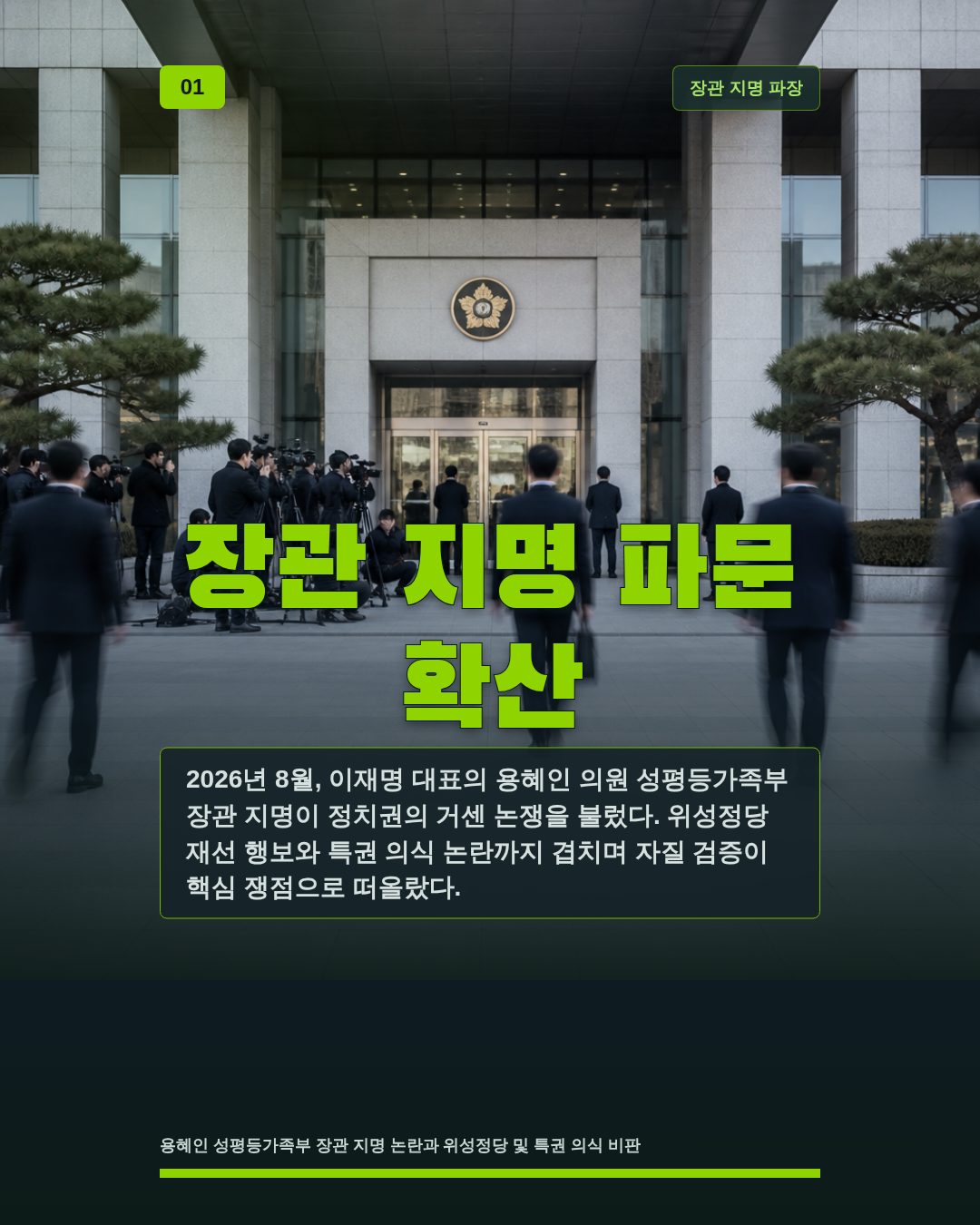 장관 지명 파문 확산