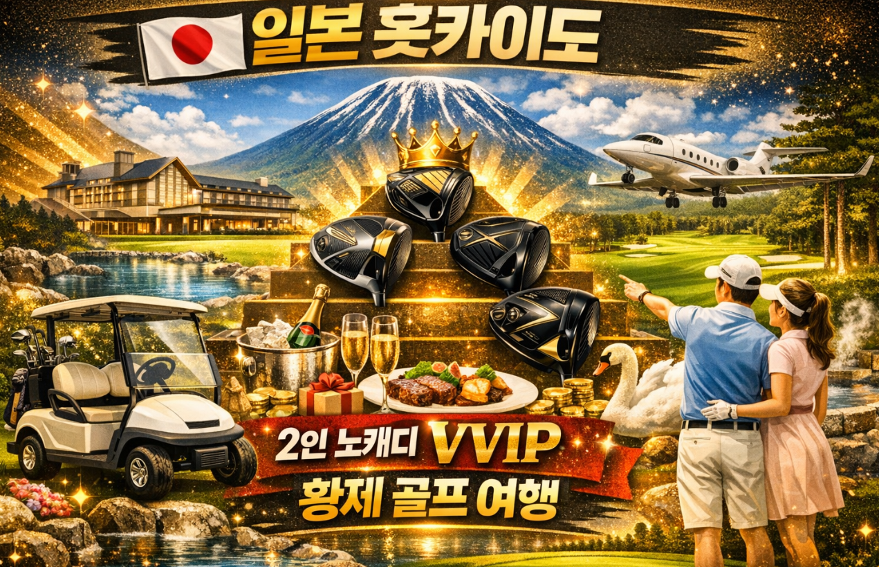 일본 홋카이도 2인 노캐디 VVIP 황제 골프 여행 리조트
