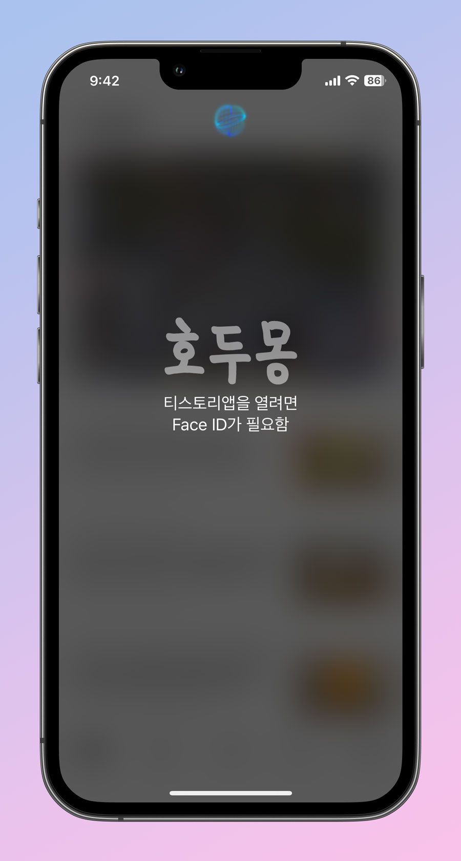 앱 잠금 설정 완료