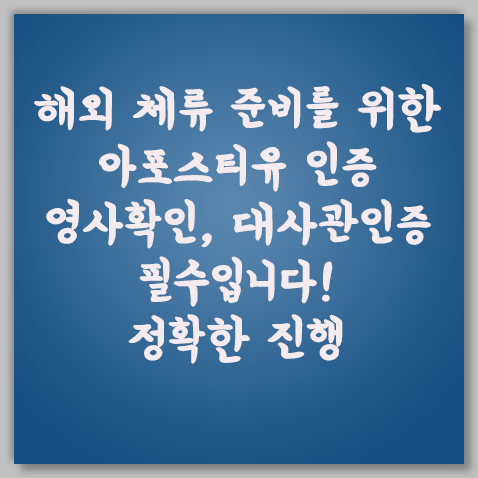 아포스티유, 베트남대사관 인증 전문 대행 서비스