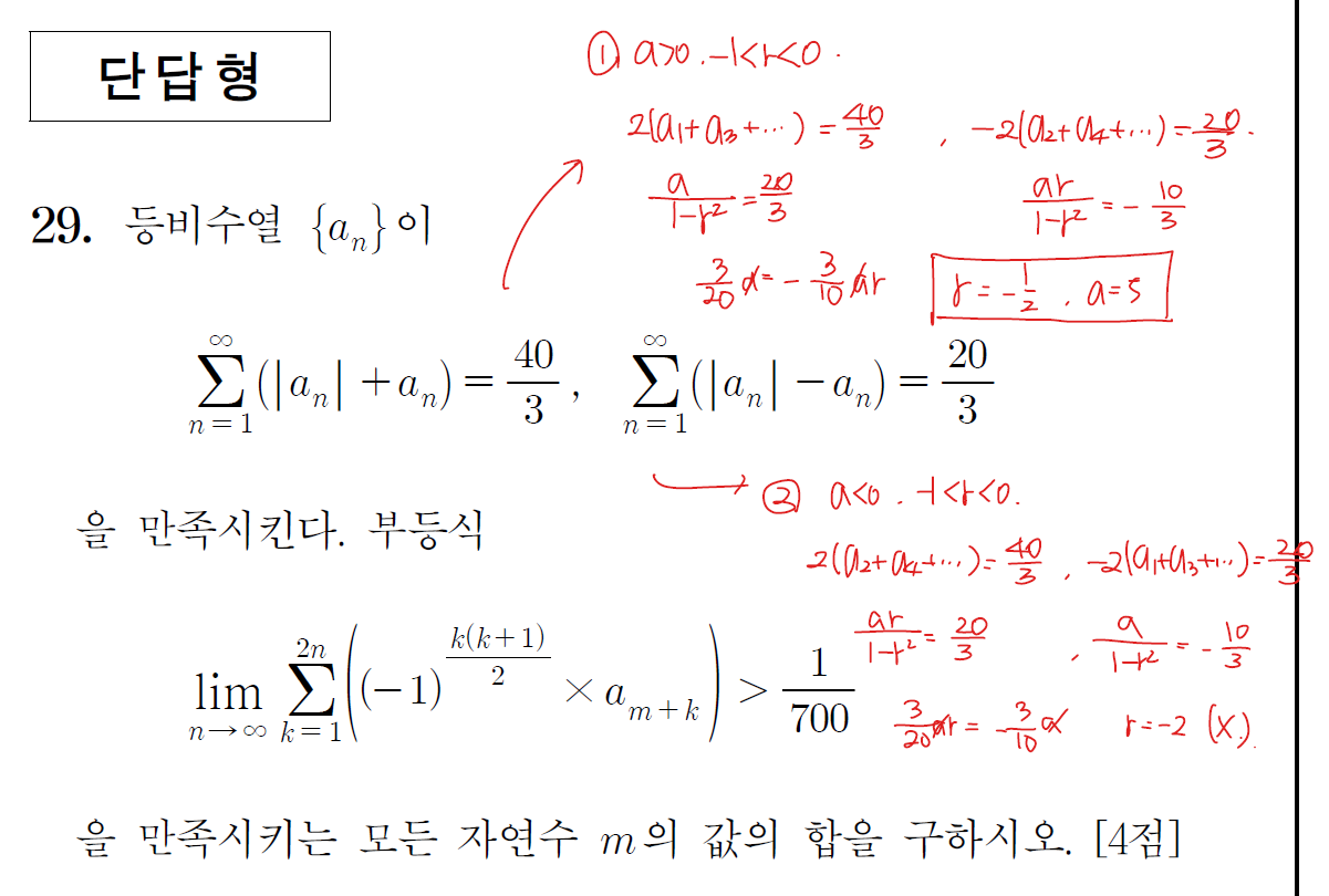 2024년 시행 고3 수능 수학 미적분 29번 해설1