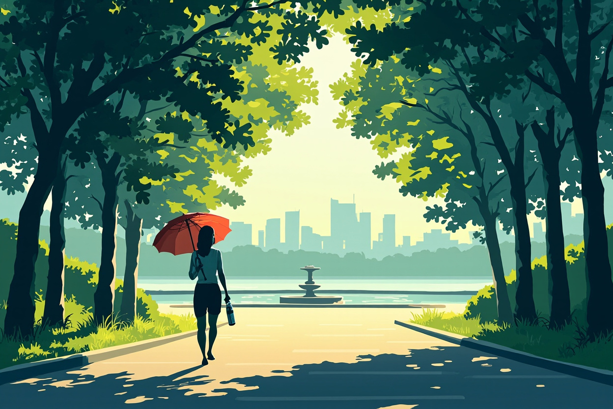 한여름 도심 공원, 그늘&middot;물&middot;동선 피서 가이드 &mdash; 폭염 절정 주간 챙길 3박자
