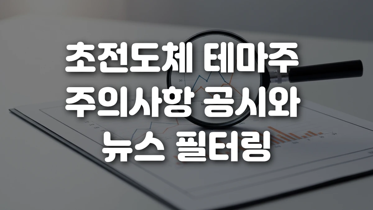 초전도체 테마주 주의사항 공시와 뉴스 필터링