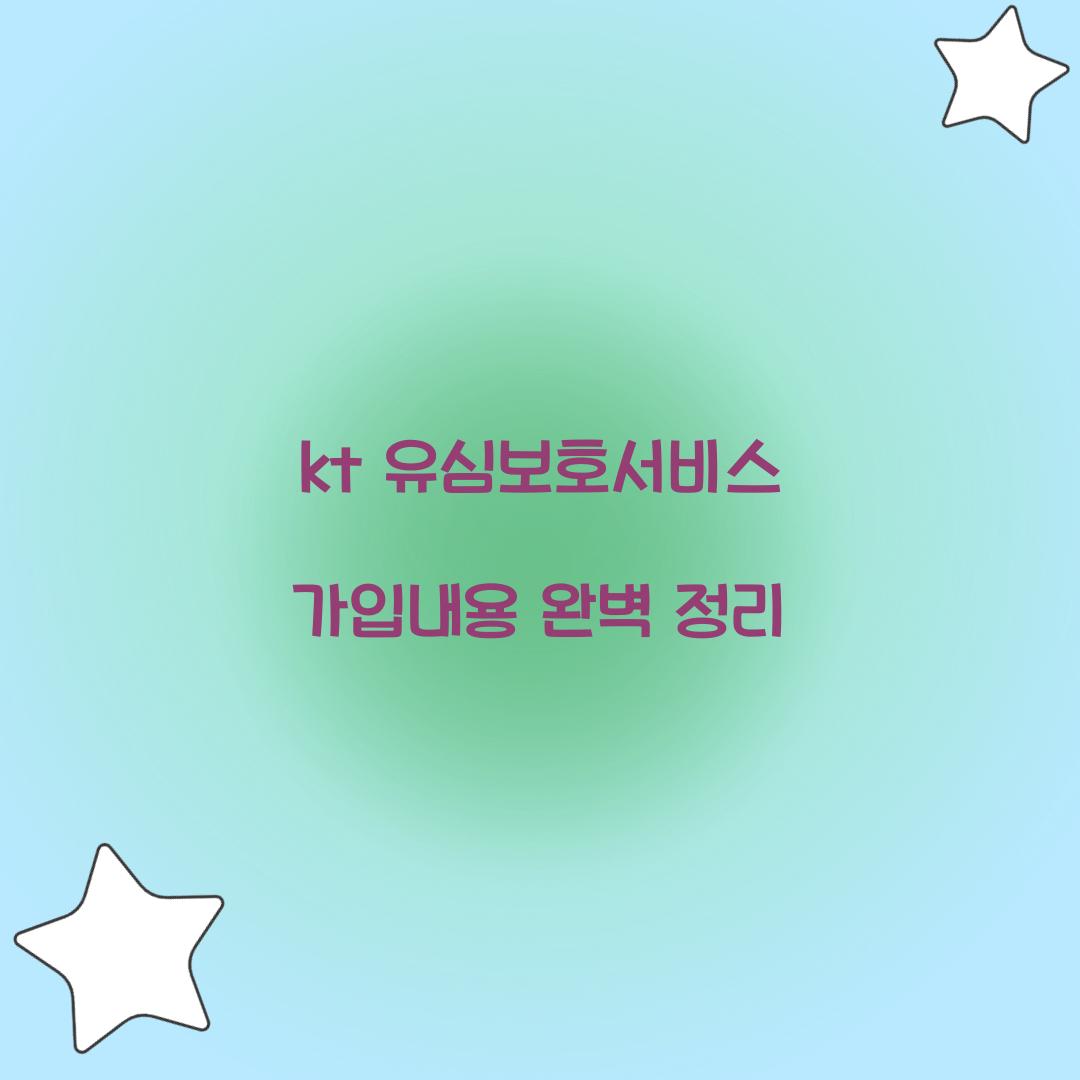 kt 유심보호서비스 가입내용