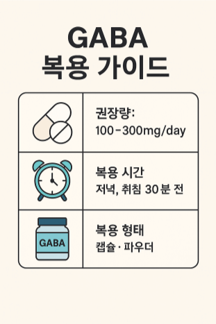 GABA 복용법 가이드 인포그래픽