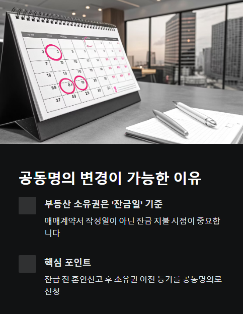 공동명의 변경이 가능한 이유