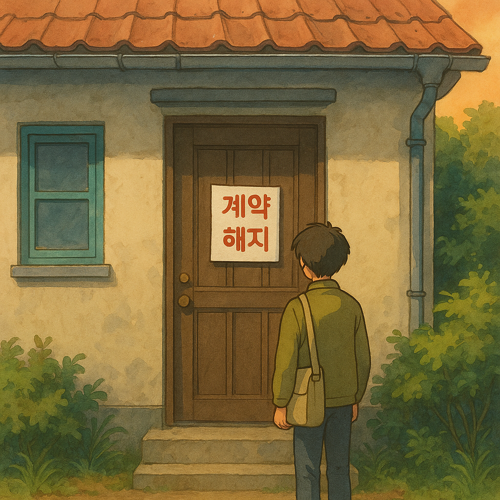 “계약 해지 안내문 앞에 선 청년, 돌아갈 집조차 잃은 순간”