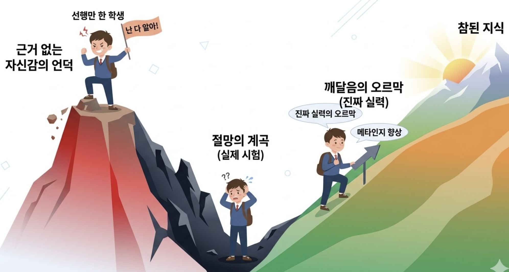 선행 학생이 빠지기 쉬운 착각 &mdash; Dunning-Kruger 효과