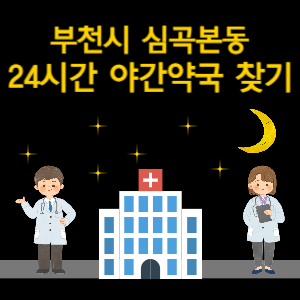 부천시 심곡본동 24시간 야간 심야 당번약국 찾기