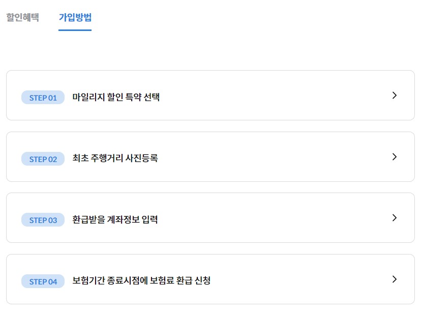 삼성화재 다이렉트 자동차보험 마일리지 특약 할인