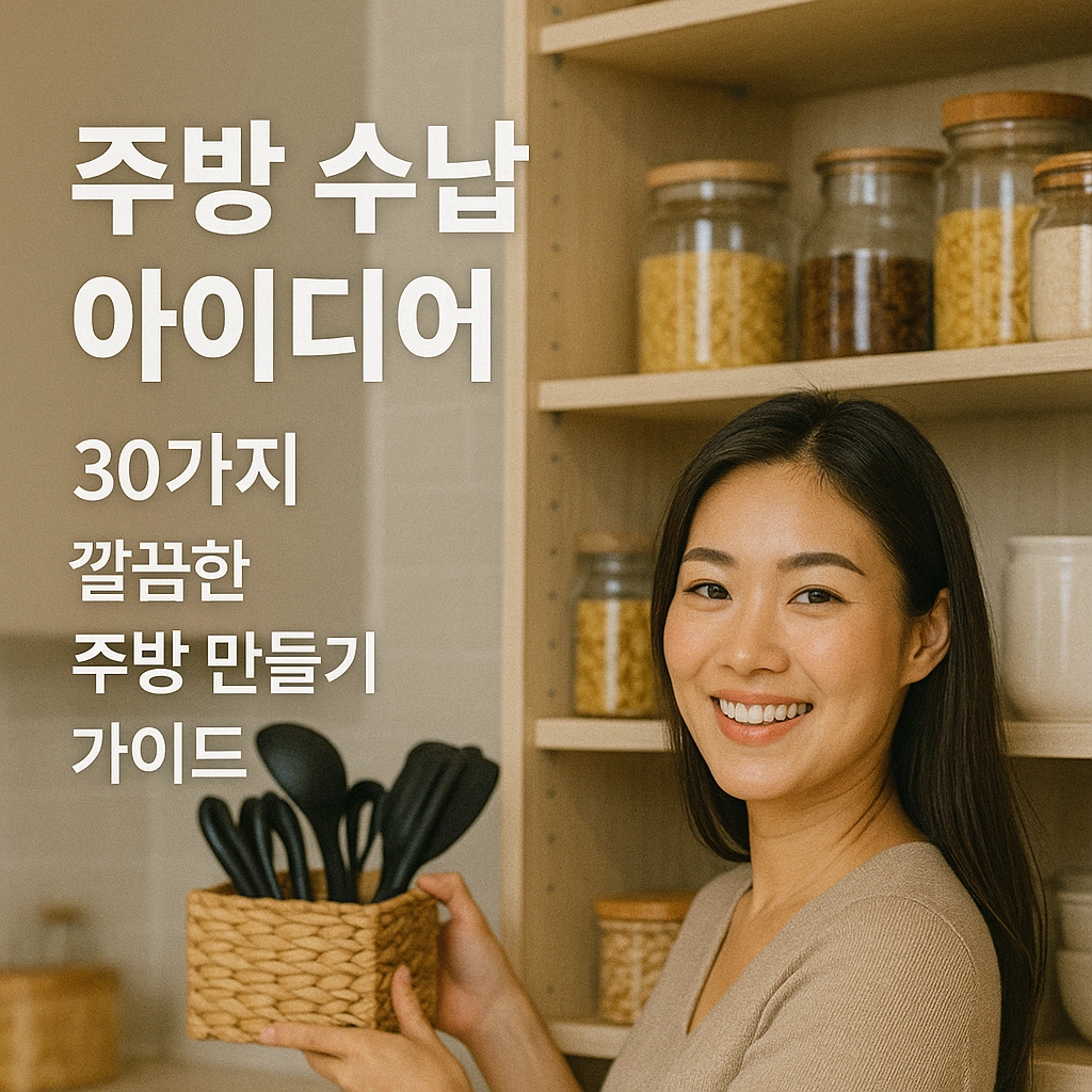 주방 수납 아이디어 30가지 - 깔끔한 주방 만들기 가이드