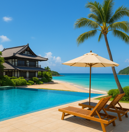 일본 여름 리조트 관련 이미지