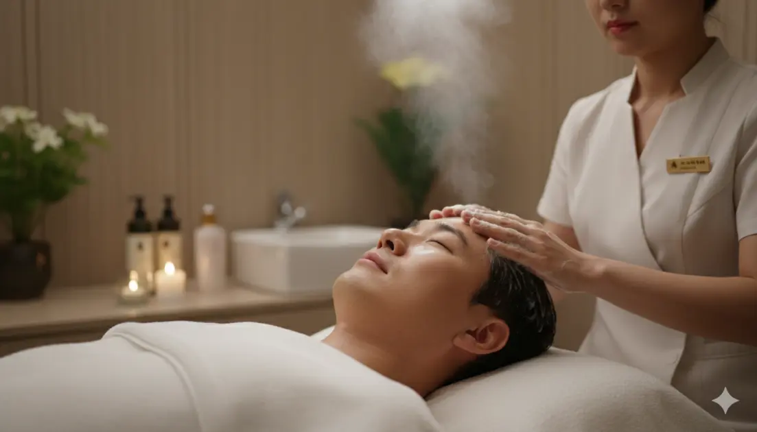 ๋ํผ๋ง์ฌ์ง๋ฅผ ๋ฐ๋ ๋จ์ฑ ์ด๋ฏธ์ง