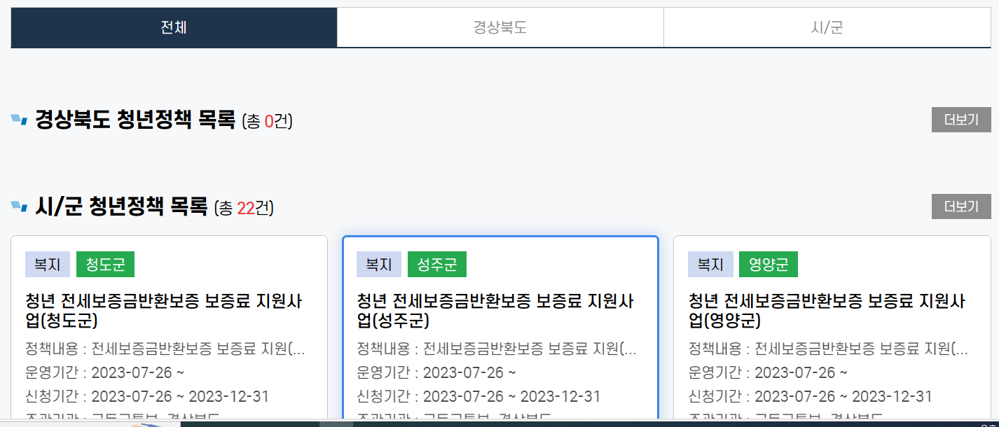  전세보증반환 보증 보증료 지원사업 신청방법