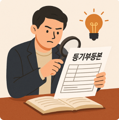 등기부등본 보면서 권리분석 하는 관련사진