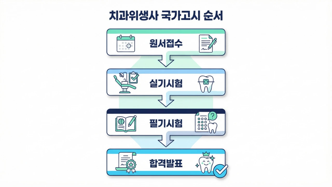 치과위생사 국가고시 순서 원서접수 실기시험 필기시험 합격발표 보조이미지