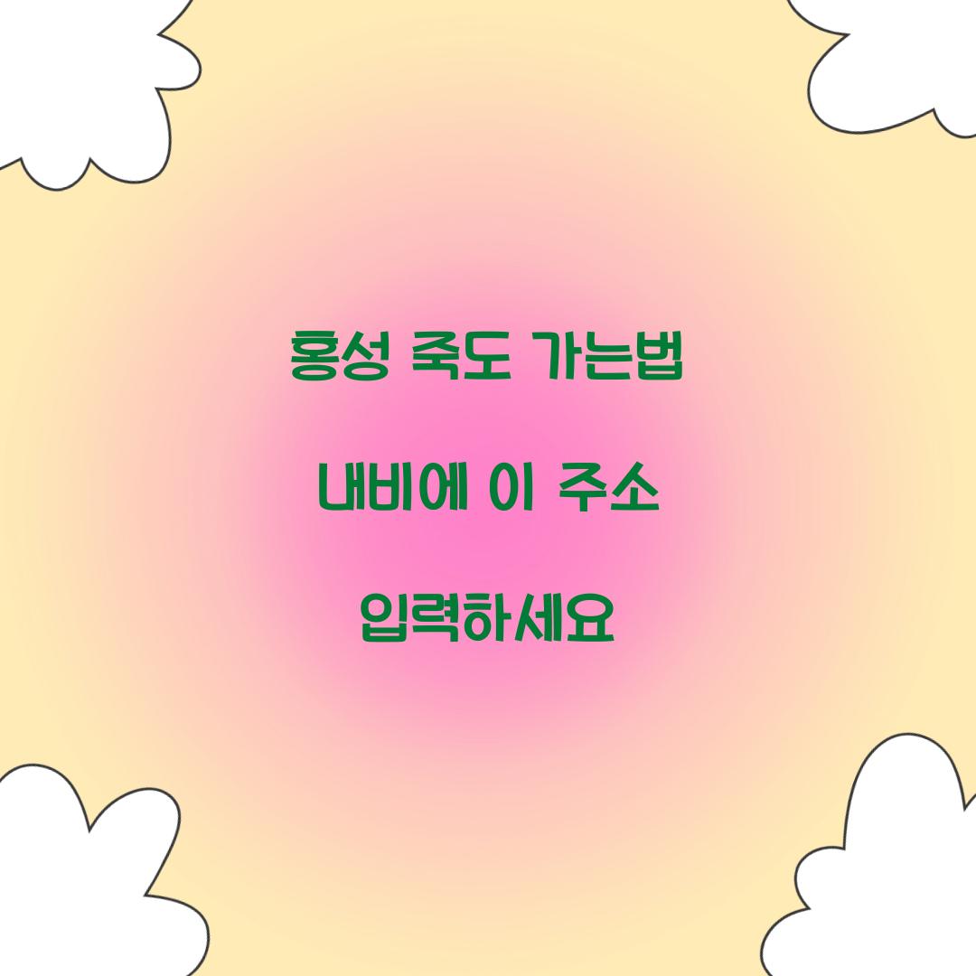 홍성 죽도 가는법 내비에 이 주소 입력하세요