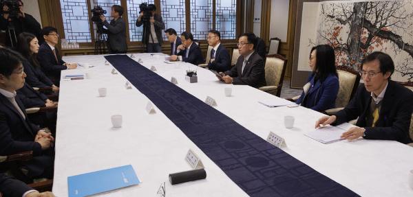 한국 정부 주주환원 정책 발표 기자회견.