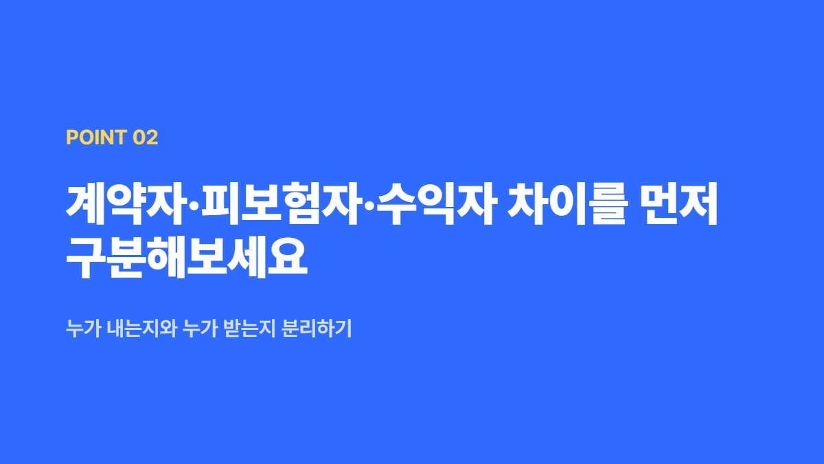 계약자·피보험자·수익자 차이를 먼저 구분해보세요 — 누가 내는지와 누가 받는지 분리하기