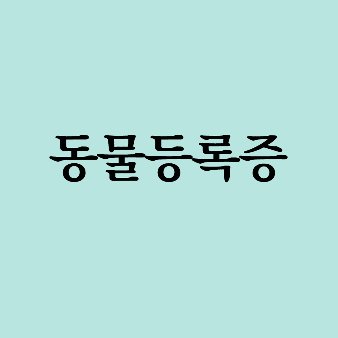 동물등록증