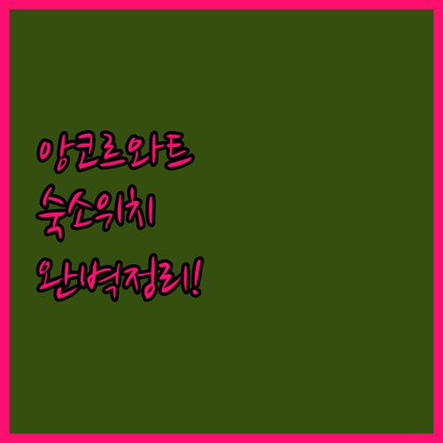 씨엠립 앙코르와트 투어하기 좋은 위치..