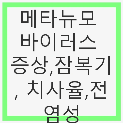 메타뉴모 바이러스 증상, 잠복기, 치사율, 전염성 - 완벽 가이드