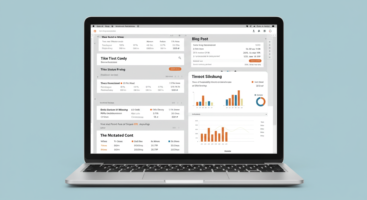 노트북 화면에 다양한 블로그 글 제목