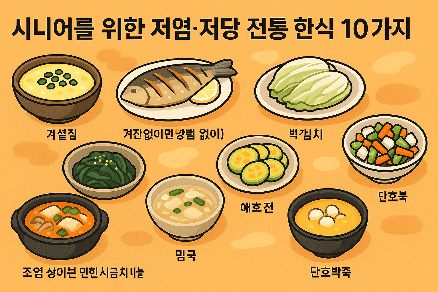 시니어를 위한 저염&middot;저당 전통 한식 10가지