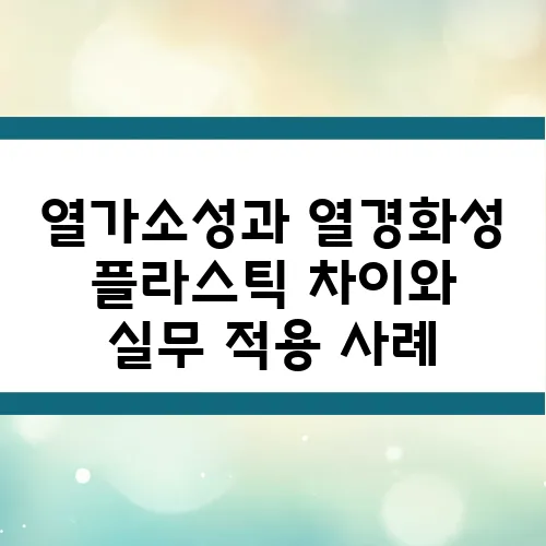 열가소성과 열경화성 플라스틱 차이와 실무 적용 사례