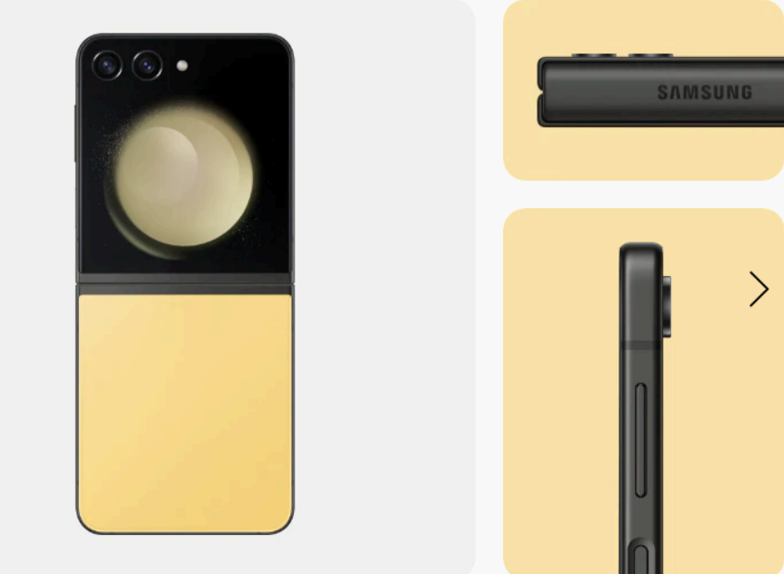 z플립 5 삼성닷컴 전용 색상 옐로우 색상 사진