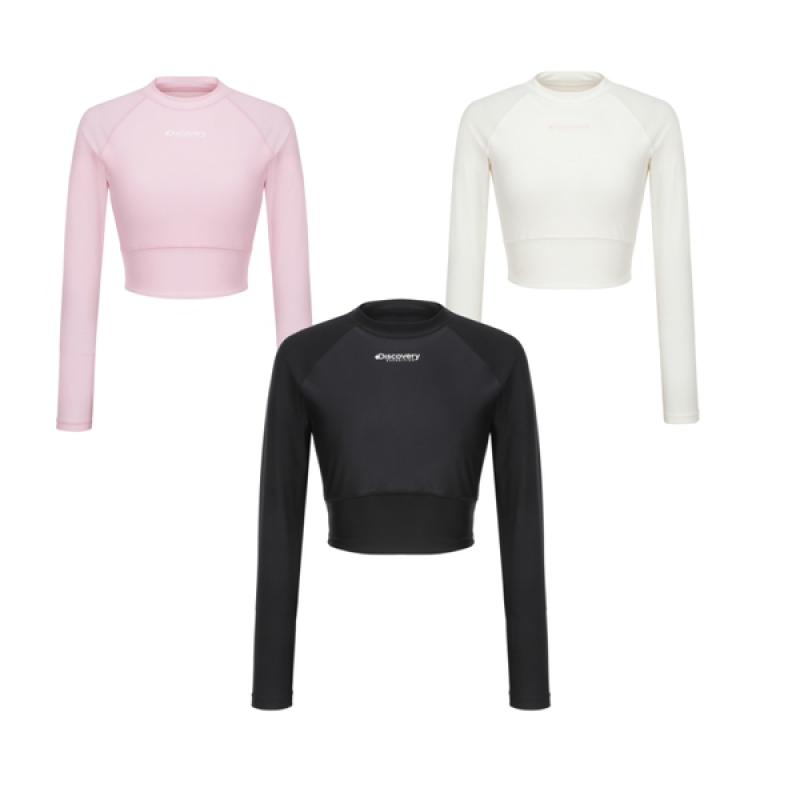 F&F 디스커버리익스페디션 여성 베이직 크롭 래쉬가드 DWSW91033