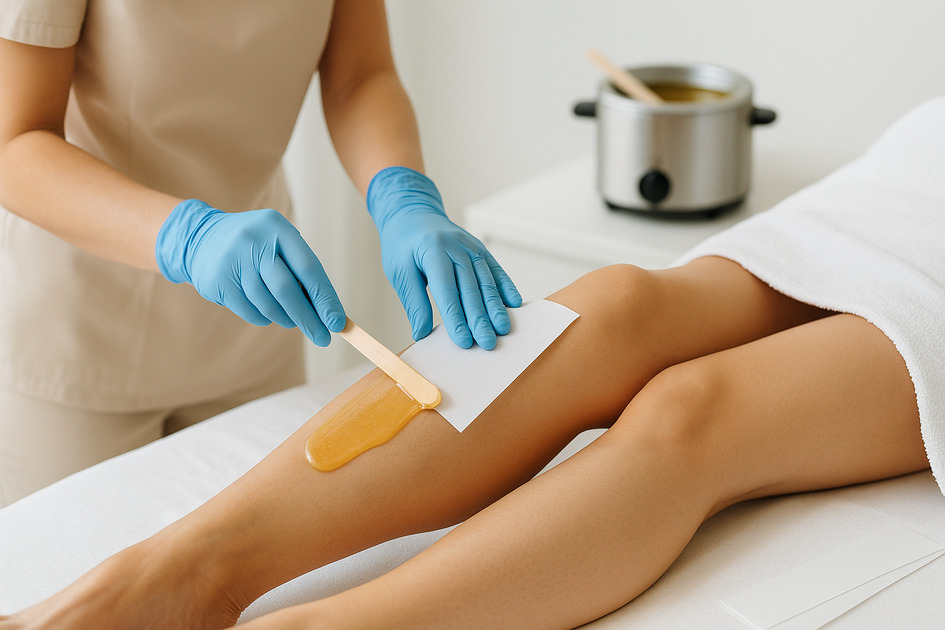 왁싱 받는 과정의 이미지