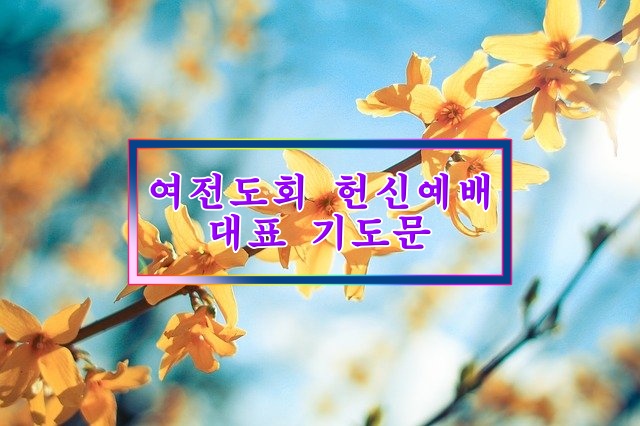 여전도회 헌신 예배 대표 기도문