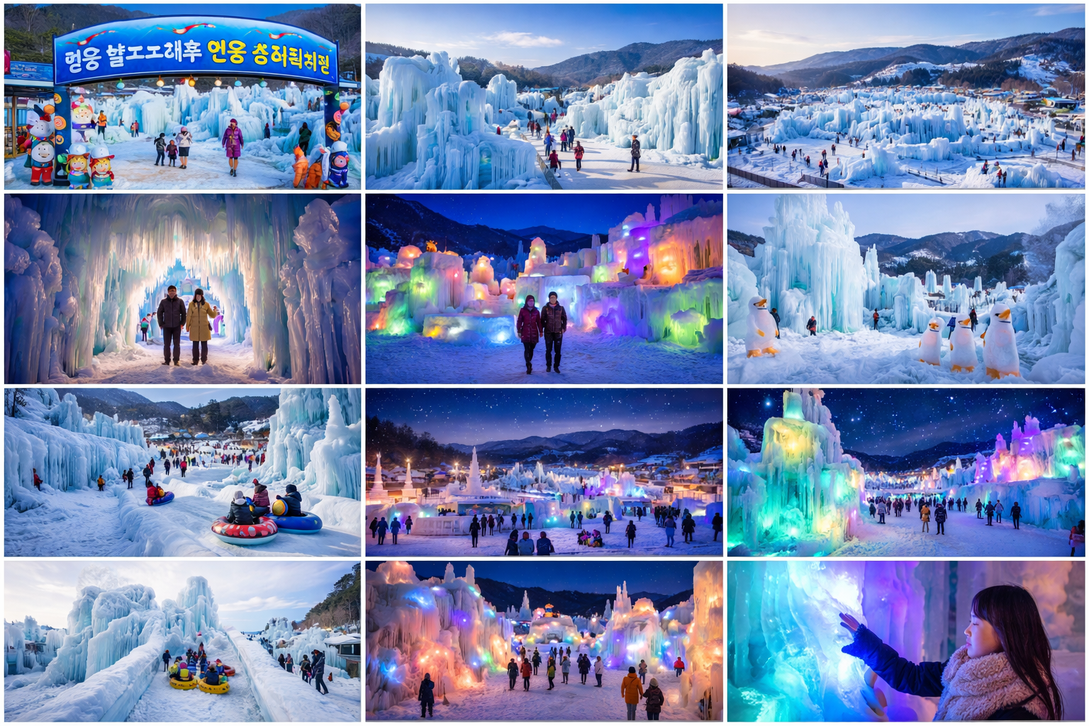겨울왕국 실사판! 청양 알프스마을 핫플레이스 (얼음축제, 청양, 인생샷)