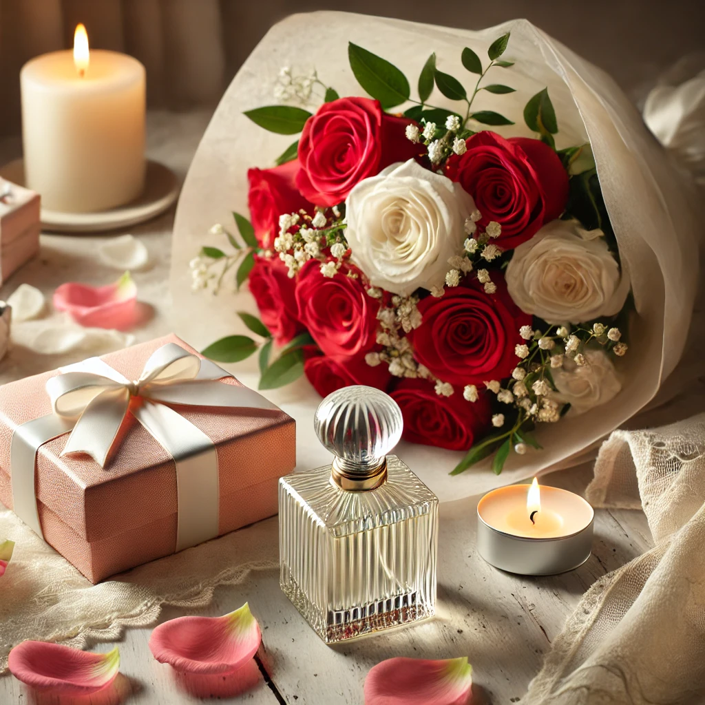 로맨틱한 무드: 꽃과 향기로운 선물