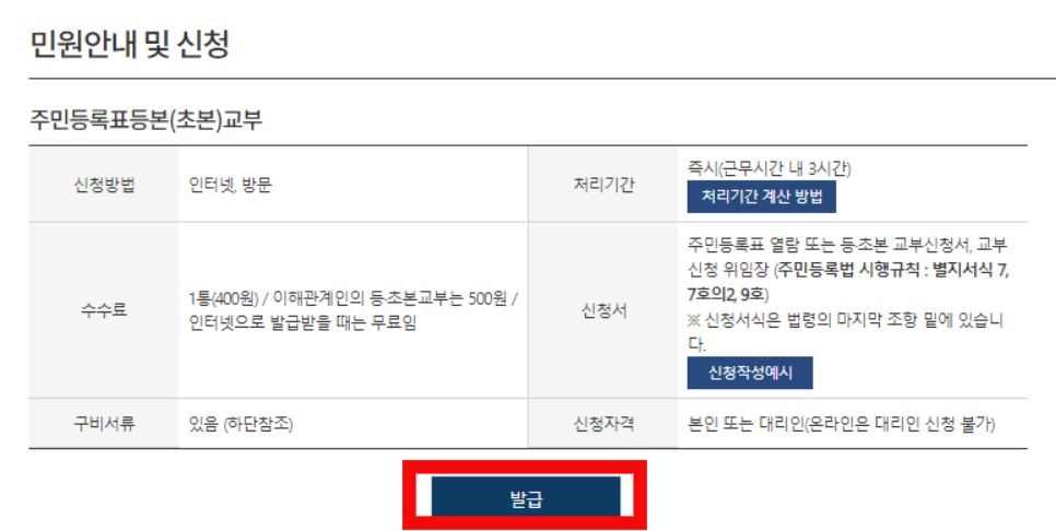 주민등록등본-인터넷발급-방법
