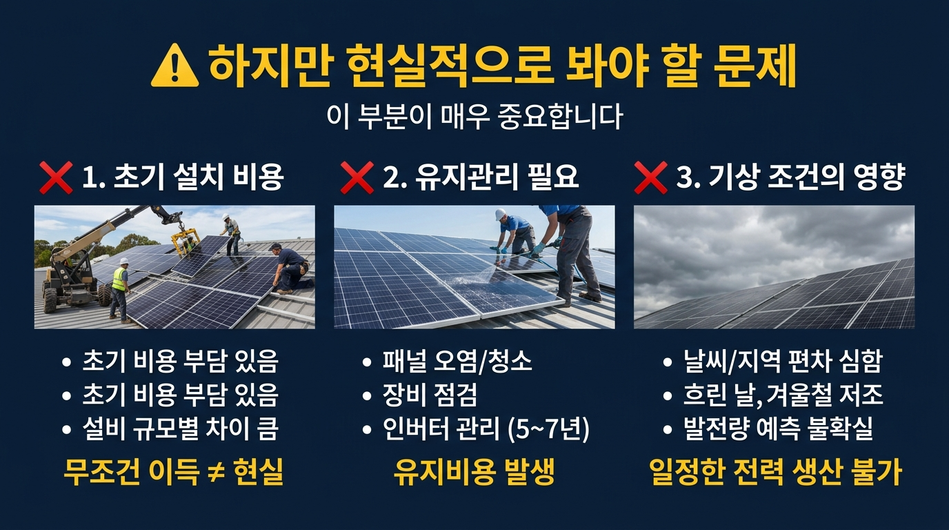 태양광 설비의 현실적 문제