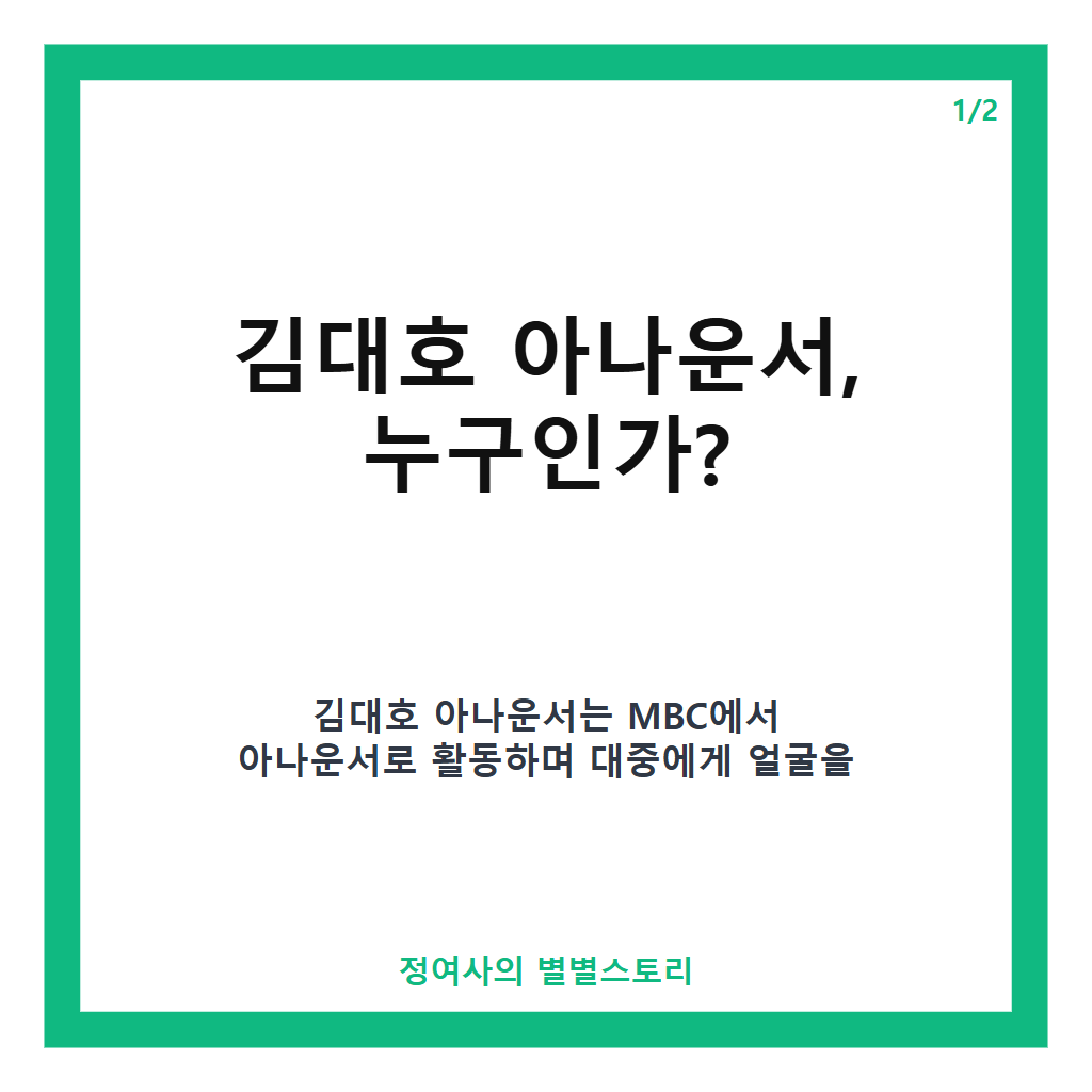 김대호 아나운서 MBC 퇴사 후 근황과 프리랜서 활동 전격 분석 카드뉴스 1
