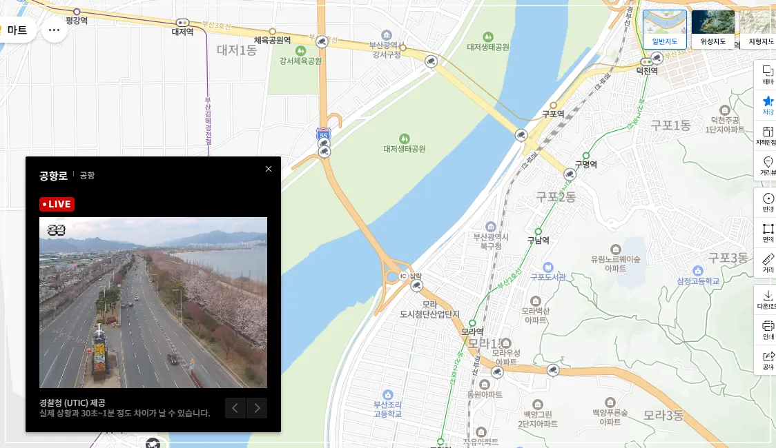 네이버지도-cctv-벚꽃