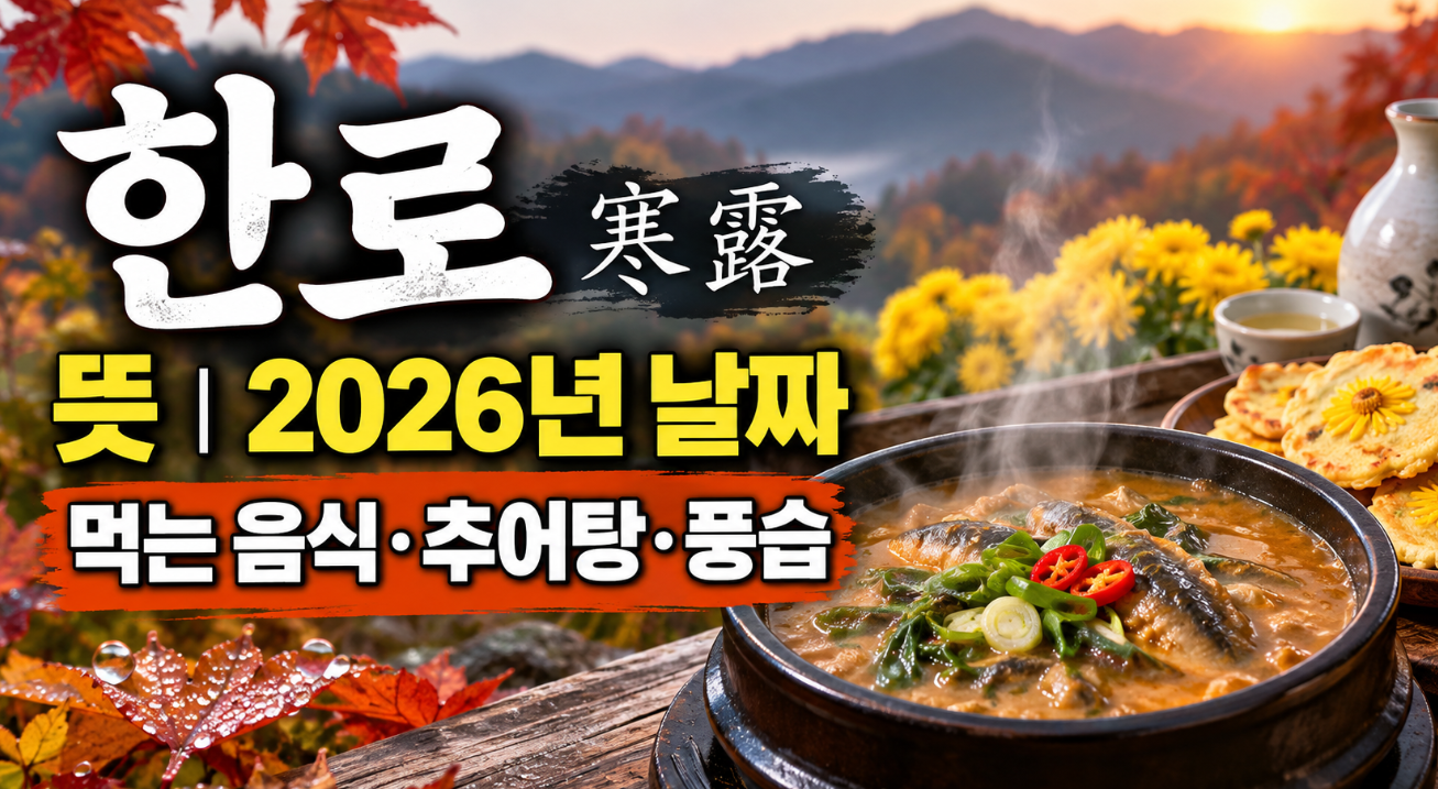 한로 뜻|2026년 날짜·먹는 음식·추어탕·풍습