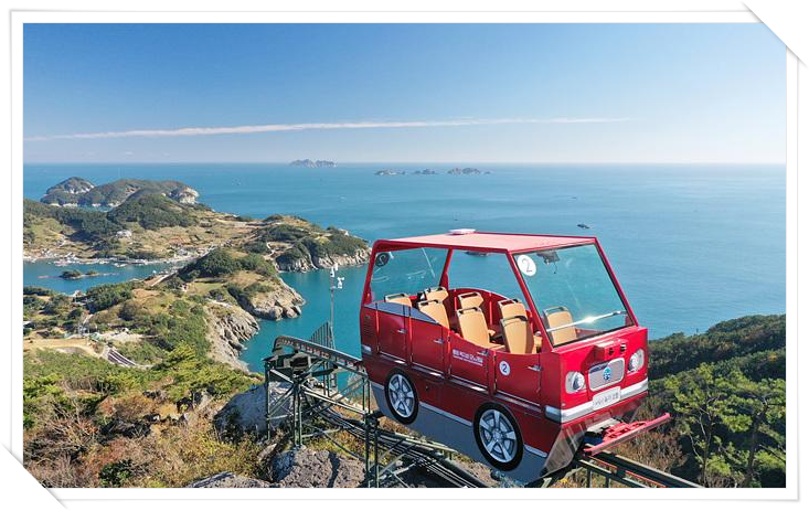 욕지도 모노레일 운행모습