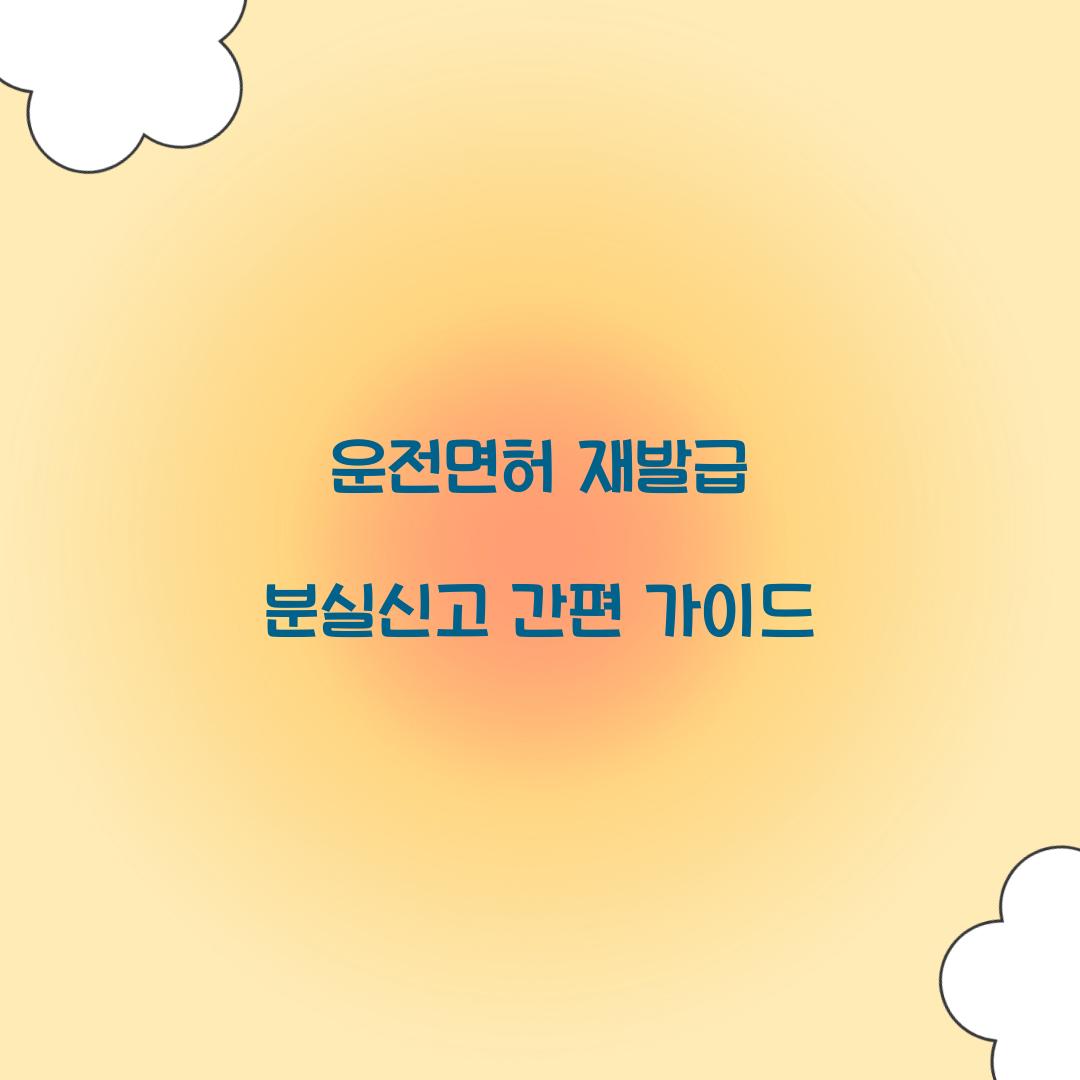 운전면허 재발급 분실신고