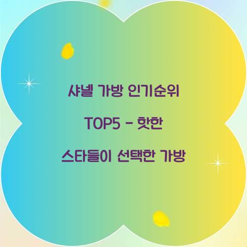 샤넬 가방 인기순위