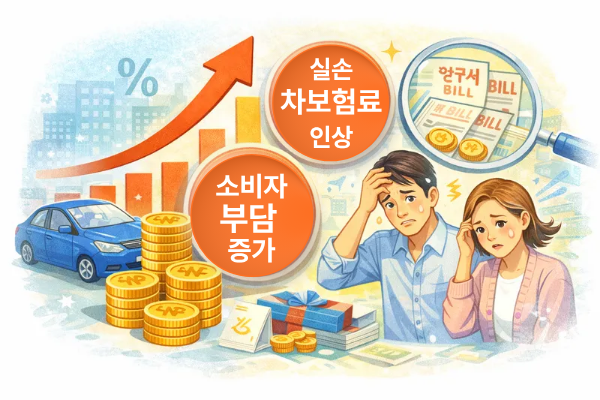 실손차보험료 인상과 소비자 부담 증가 예상 관련 이미지