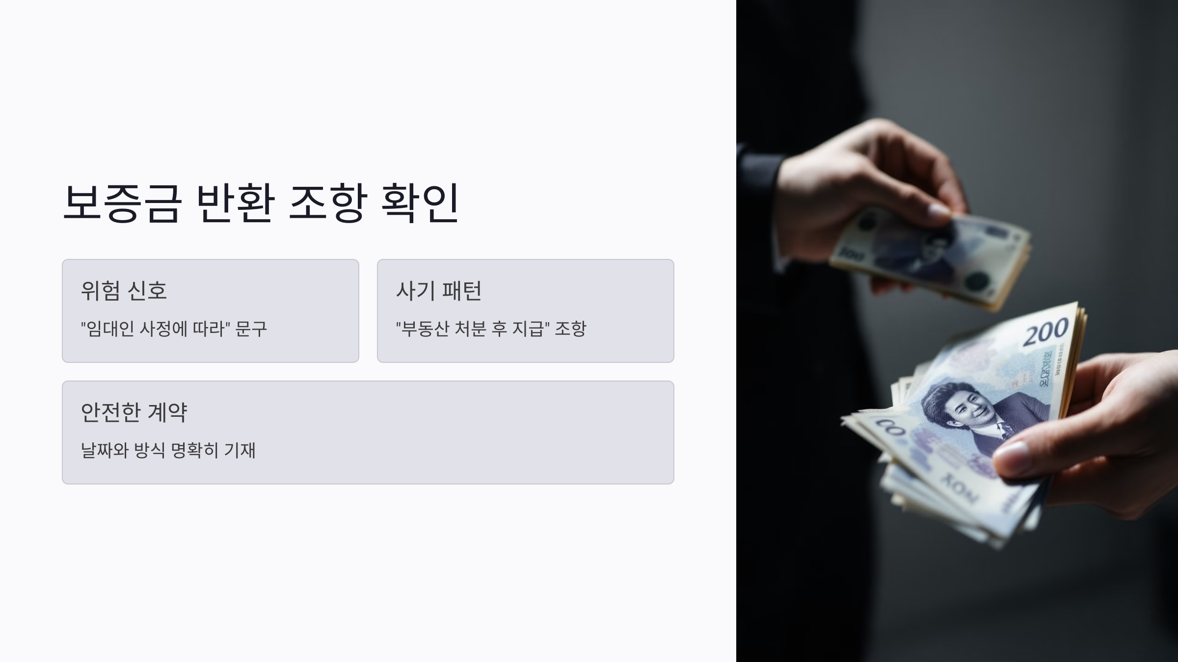 보증금 반환 관련 조항에서 드러나는 전세사기 신호